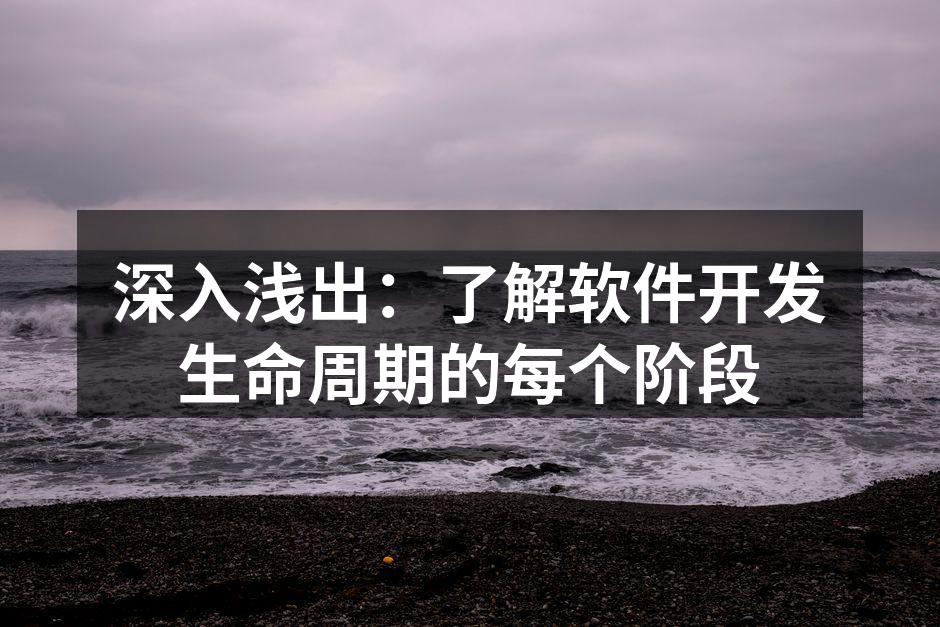 深入浅出：了解软件开发生命周期的每个阶段