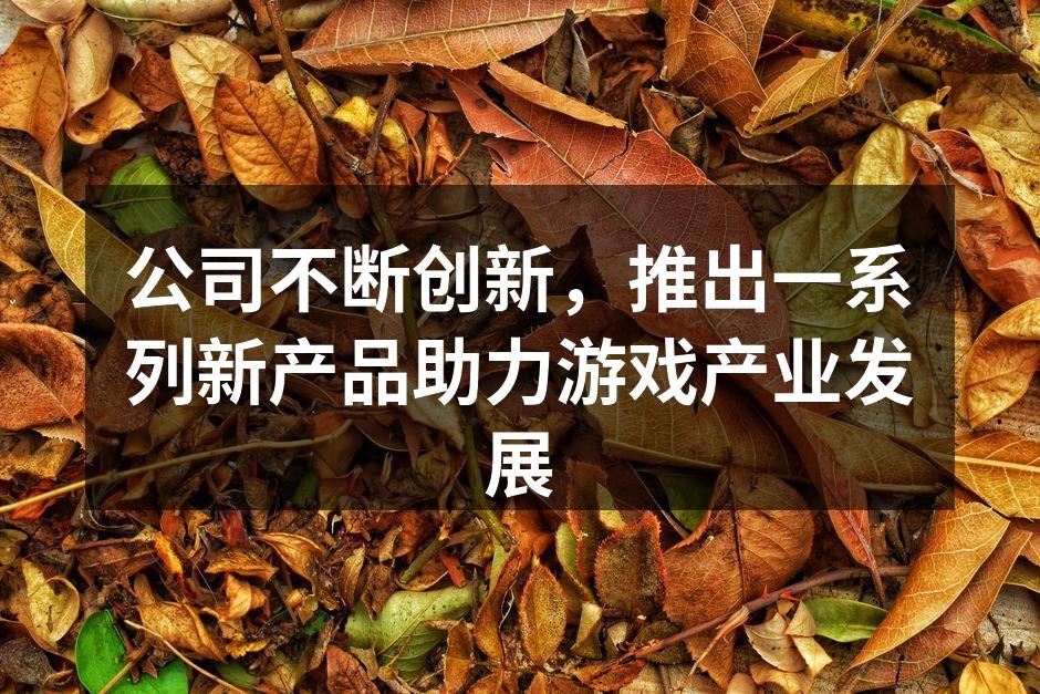 公司不断创新，推出一系列新产品助力游戏产业发展